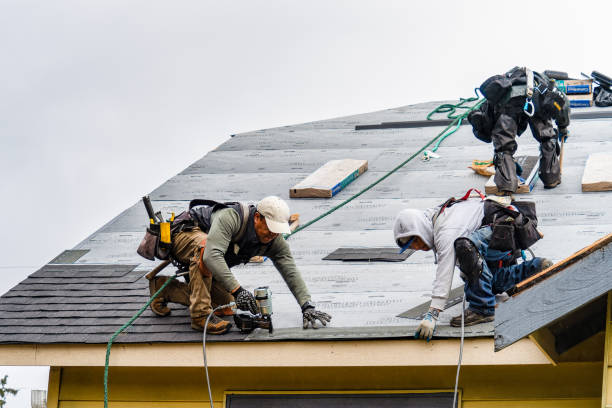 Professional Gutter Installation technician working in Wasco, OR
